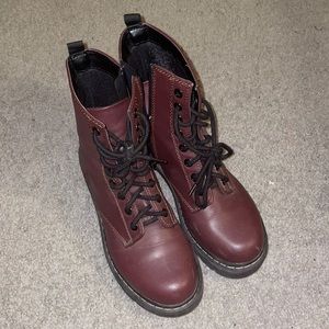 Burgundy boots off brand doc martens